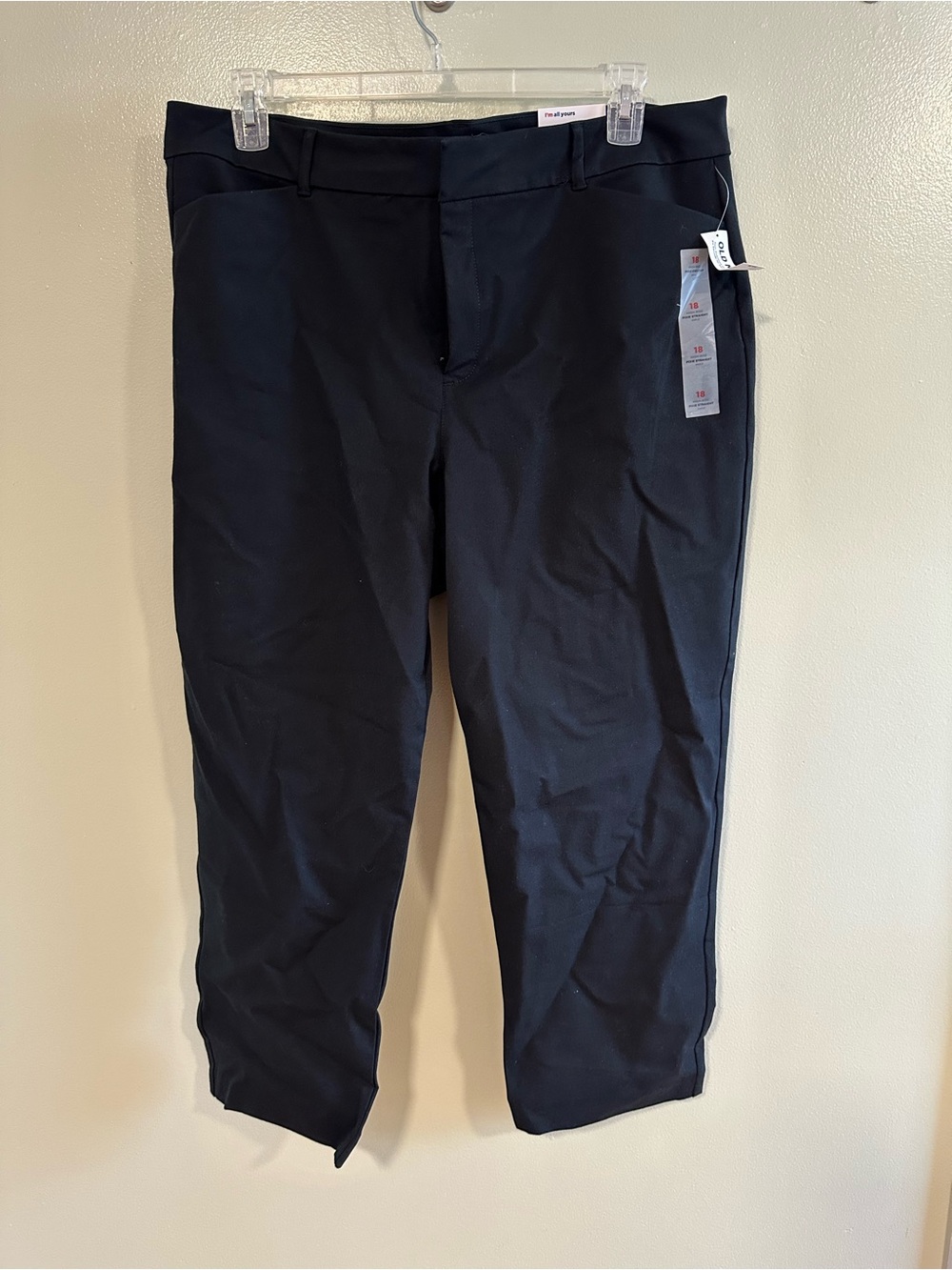 Old Navy Pixie Straight Ankle Pants Size 18 Black High Rise Workwear NWT